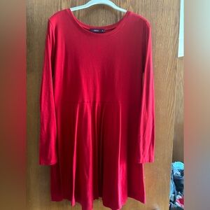 Red Skater Style Knit Dress—DoubleJu Amazon Brand
